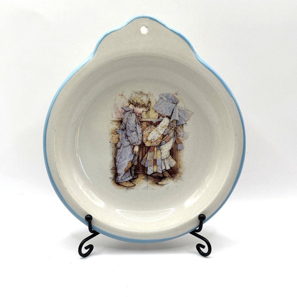 Holly Hobbie Blue Boy Girl Stoneware‎ Plate Decorative Wall Hanging Vintage